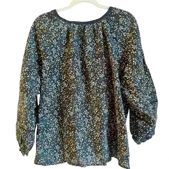 A.N.A (A New Approach) Rowan Ditsy Floral Navy Balloon Sleeves Blouse 2X NWT - Picture 2 of 11